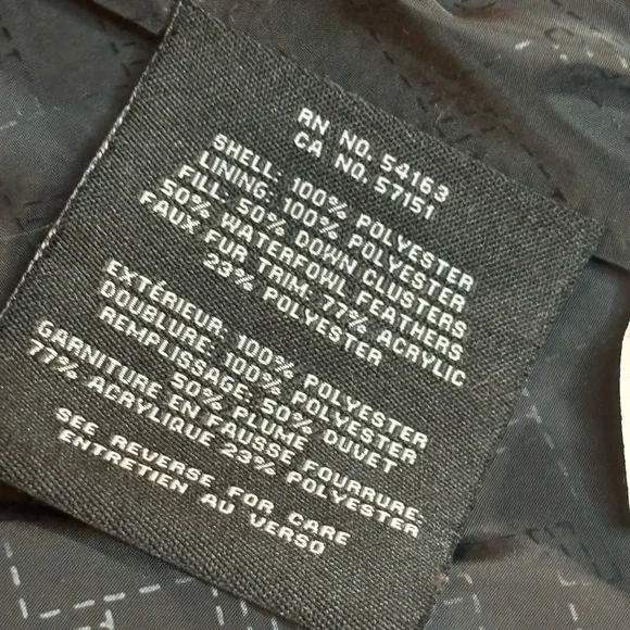 Cole Haan Puffer Coat Down Filled Faux Fur Collar Hidden Hood Blk Sz M Like New - Picture 15 of 15